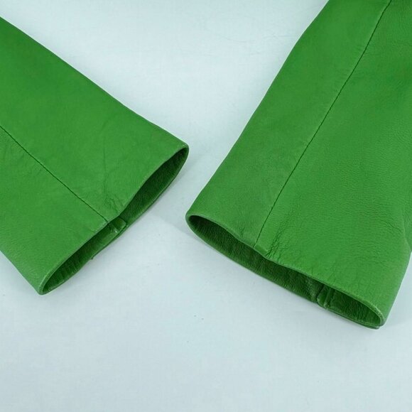 Tory Burch Green Leather Jacket Size 2 - Picture 10 of 15